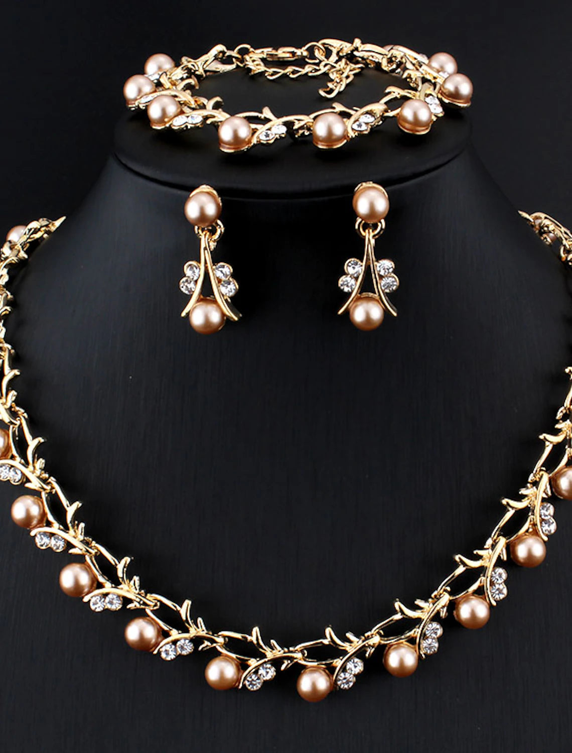 Bridal Jewelry Sets Two-piece Suit Imitation Diamond 1 Necklace Earrings Women's Elegant Luxury Briolette Drop Love Jewelry Set For Wedding Party Evening Gift