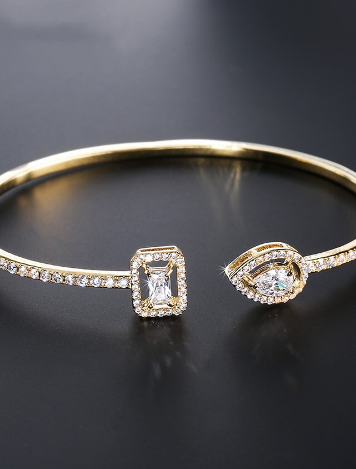 Women's Zircon Bracelet Bangles Classic Drop Fashion Trendy Copper Bracelet Jewelry Silver / Rose Gold / Golden For Party Gift