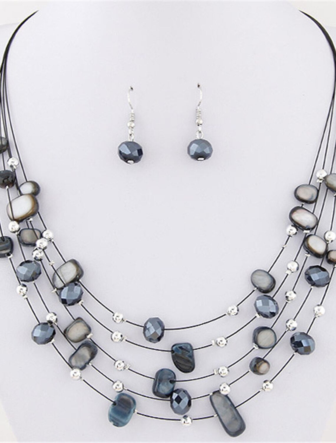 Drop Earrings Necklace / Earrings For Women's Crystal Party Daily Crystal Shell Layered Floating