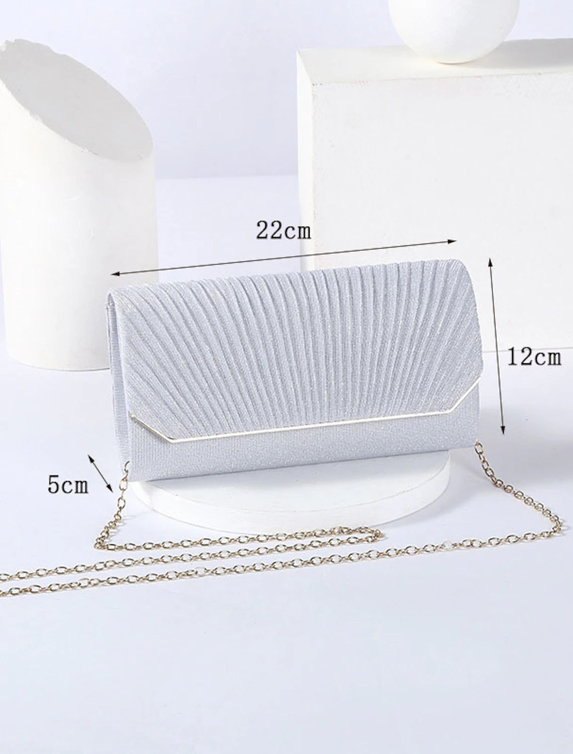 Damen Clutch Abendtasche Handgelenk Clutch Taschen PU Leder Party Alltag Kette Große Kapazität Leicht Langlebig Einfarbig