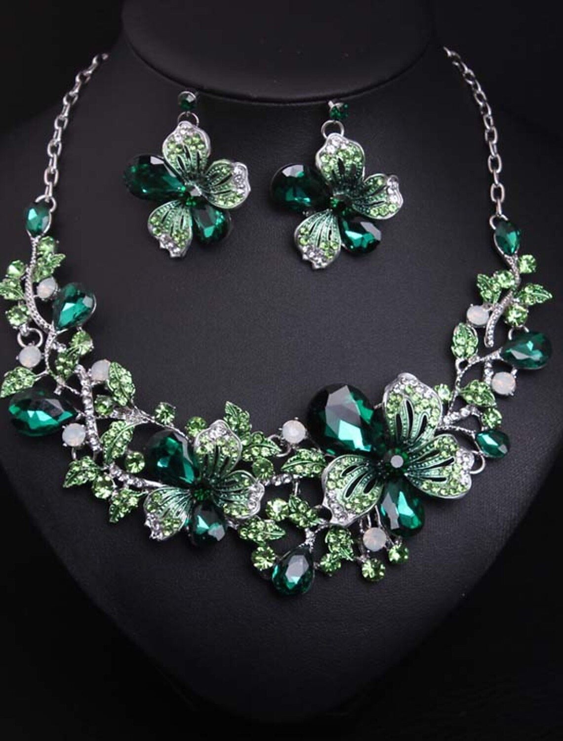 Fall Wedding Bridal Jewelry Sets Two-piece Suit Cubic Zirconia Rhinestone Alloy 1 Necklace Earrings Women‘s Statement European Classic Flower ShapeJewelry Set For Party Wedding