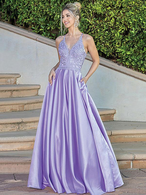 A-Line V-Neck Sleeveless Pockets formal dresses Bridesmaid Dresses evening gown Prom Dress