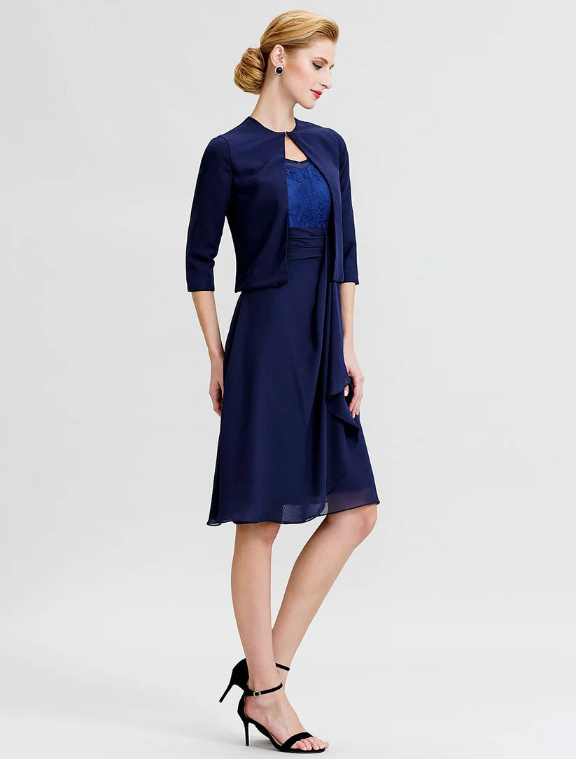 Full view of the Mother of the Bride dress, front angle.