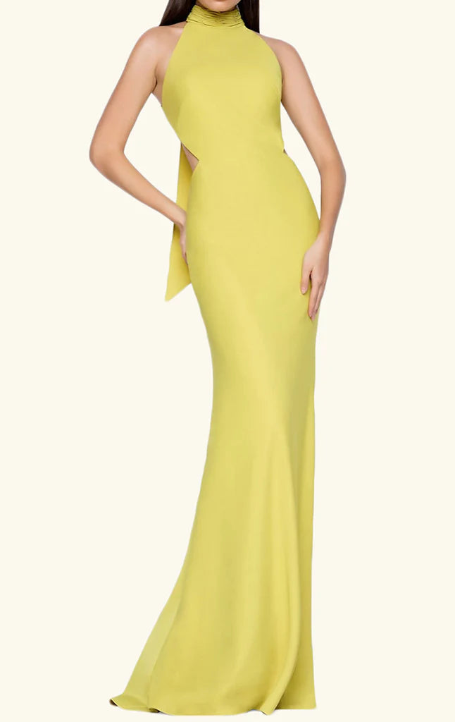 Mermaid High Neck Long Open Back Prom Dress