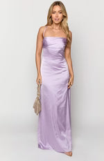 Elegant A-Line Square Neck Spaghetti Strap Cross Back Floor Length Prom Dress
