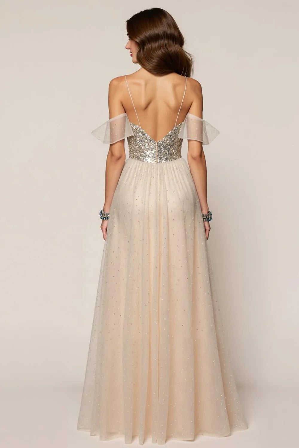 Blush Pink Off The Shoulder Prom Dress With Sequin Bodice And High Low Tulle Skirt For Formal Evening Party
