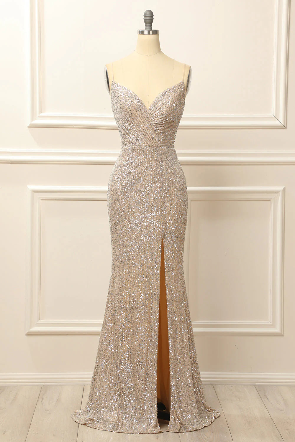 Sequins Long Prom Dress with Slit