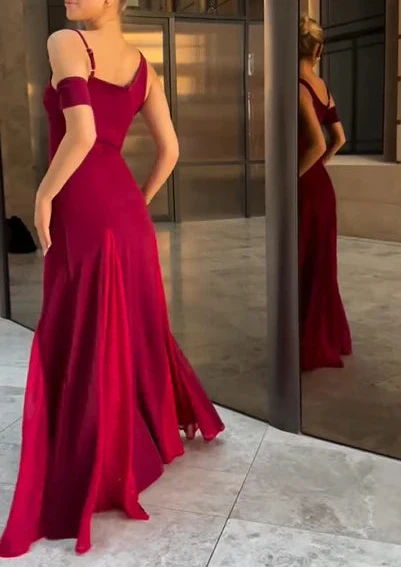 Full view of the elegant V-neck patchwork maxi dress.