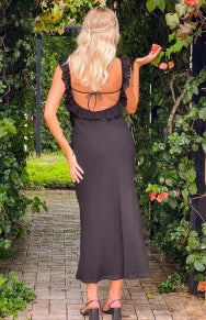 Chic Sheath Square Neck Cap Sleeve Cut Out Back Tea Length Prom Dress