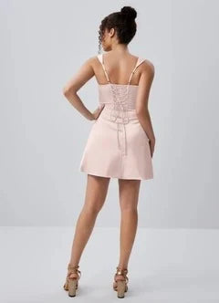 Chic A-Line Square Neck Sleeveless Ruched Blush Pink Mini Homecoming Dress
