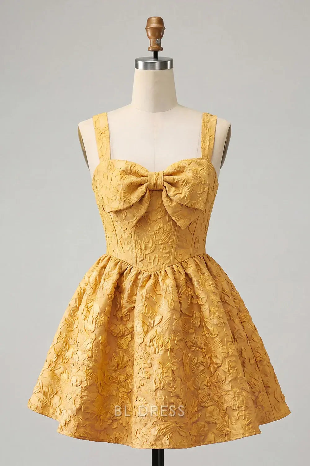 Chic A-Line Sweetheart Sleeveless Bow-Front Corset-Back Yellow Short Homecoming Dresses Women's Gown