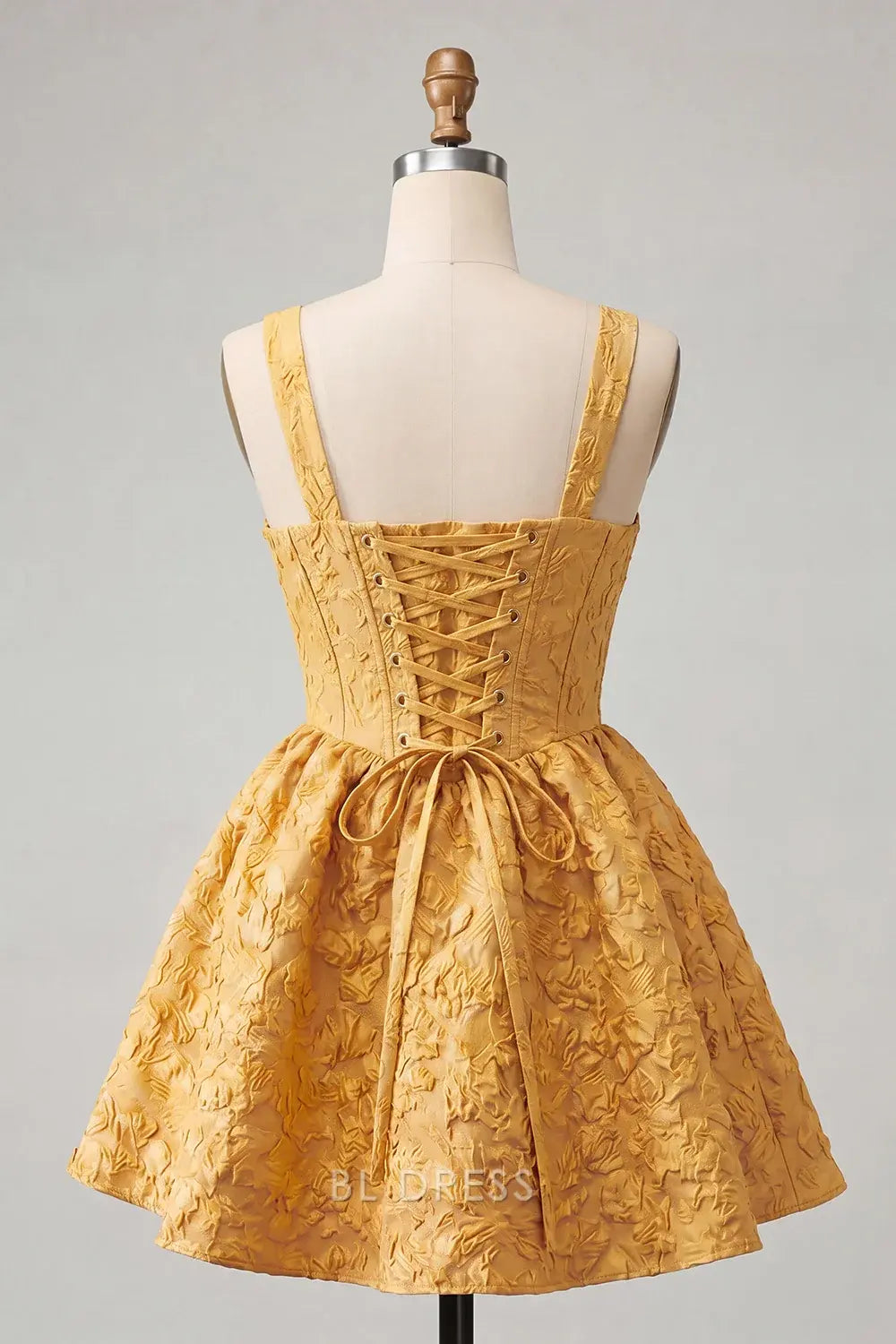 Chic A-Line Sweetheart Sleeveless Bow-Front Corset-Back Yellow Short Homecoming Dresses Women's Gown