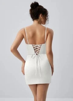 Chic Strapless Bodycon Ruched Scarf White Mini Homecoming Dress Women