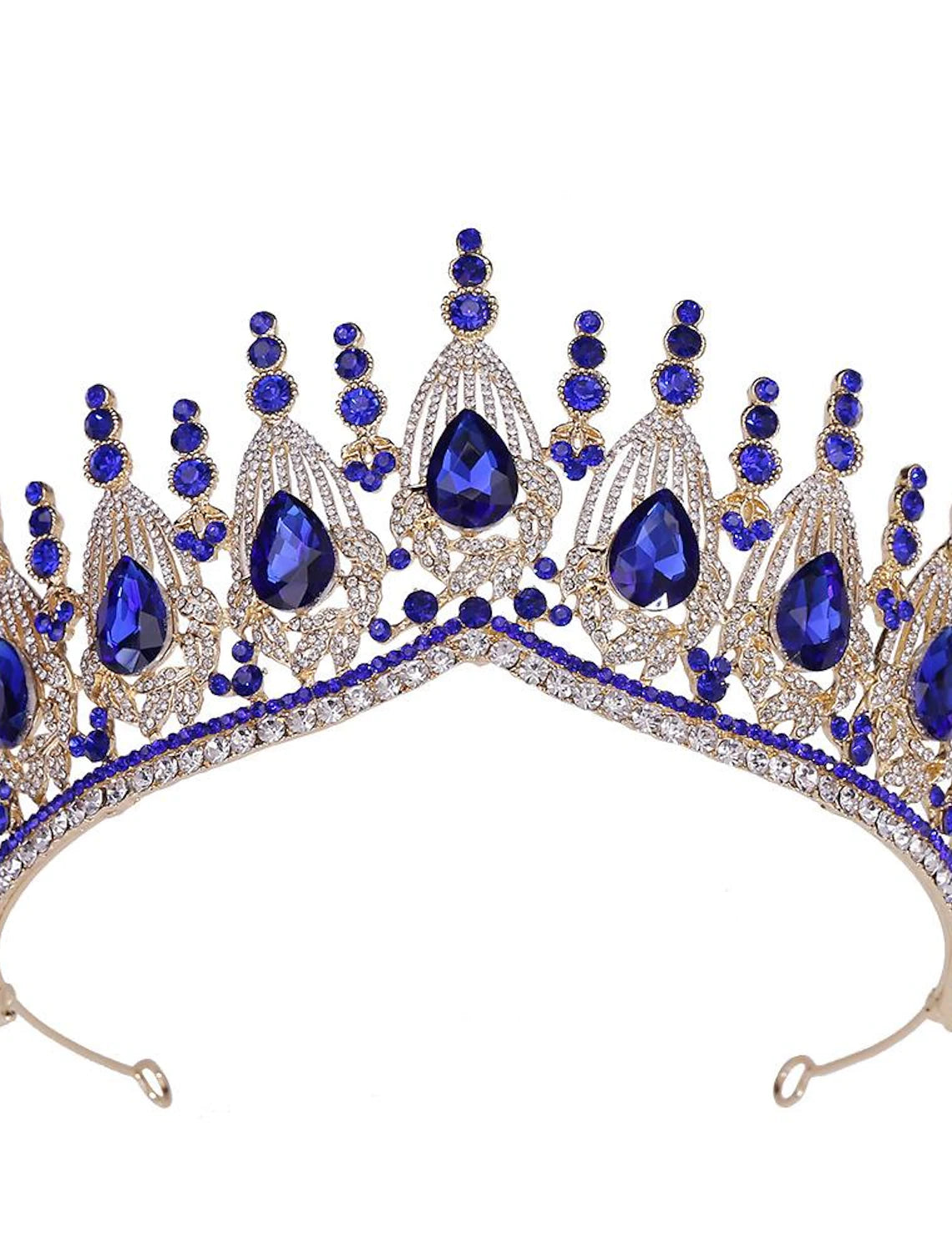 Rhinestone tiara with clear crystals on a silver-toned band.