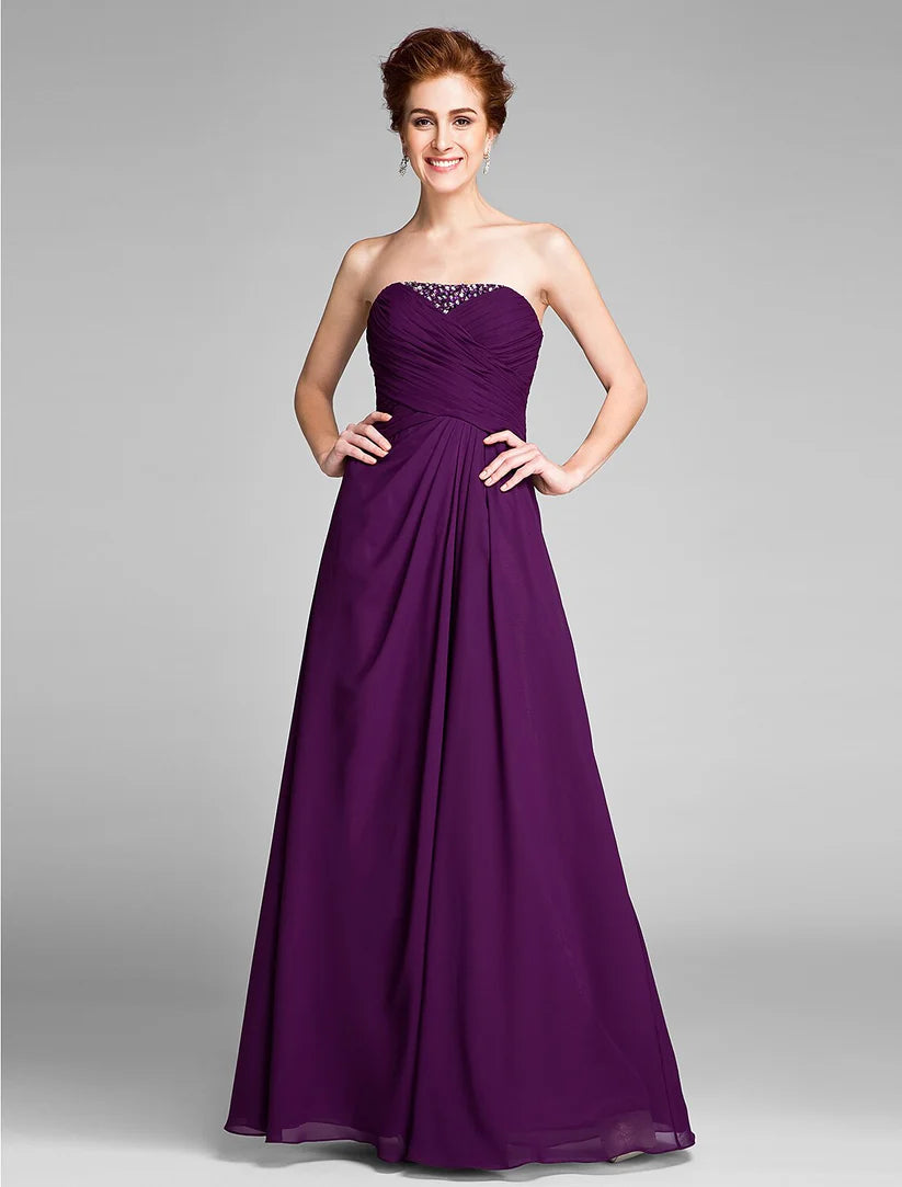Full view of the convertible dress, showcasing its versatile styling options for formal events.