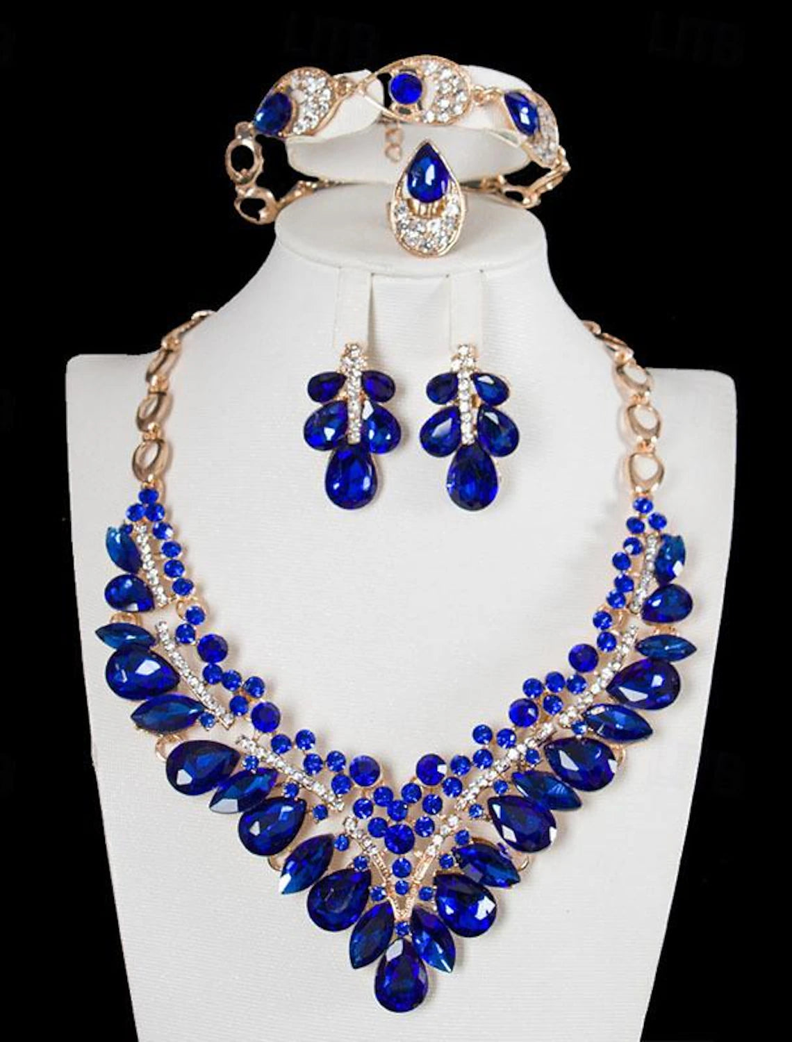 Women's Gold Plated Jewelry Set with Cubic Zirconia.
