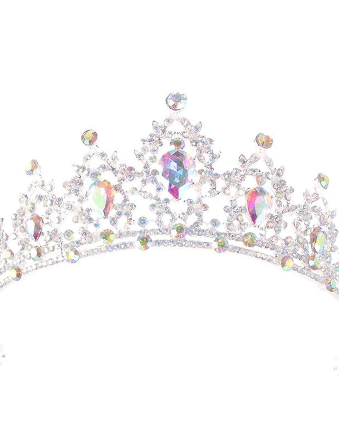 Sparkling crystal queen crown with a secure comb headband.