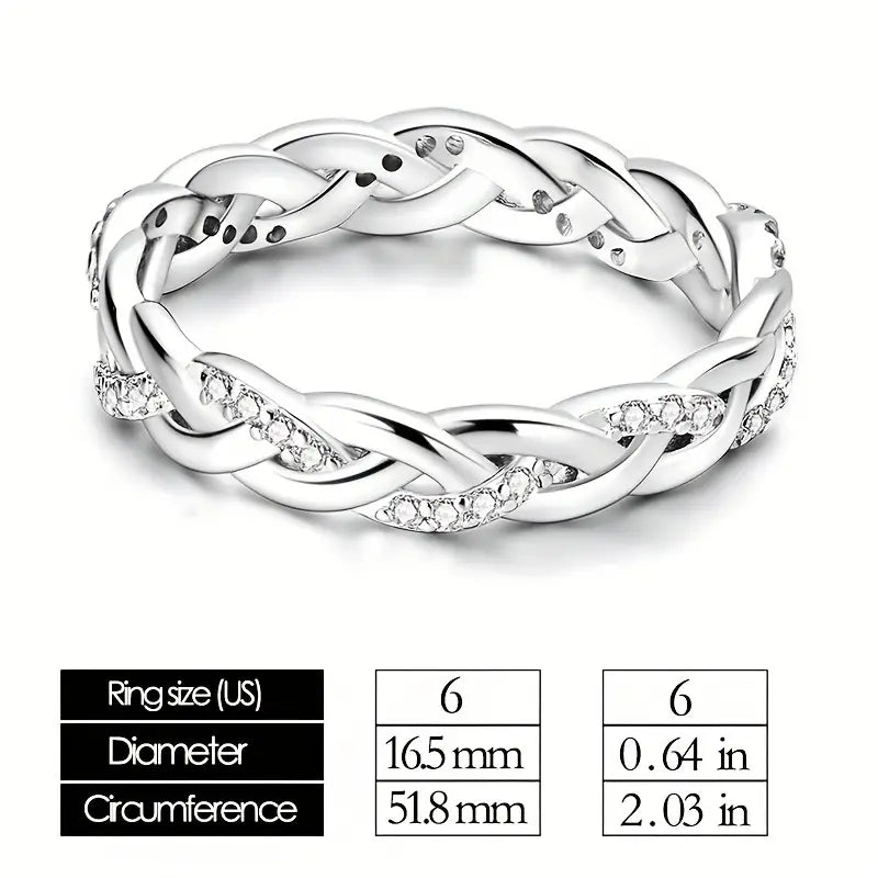 925 sterling silver ring showcasing its stackable design.