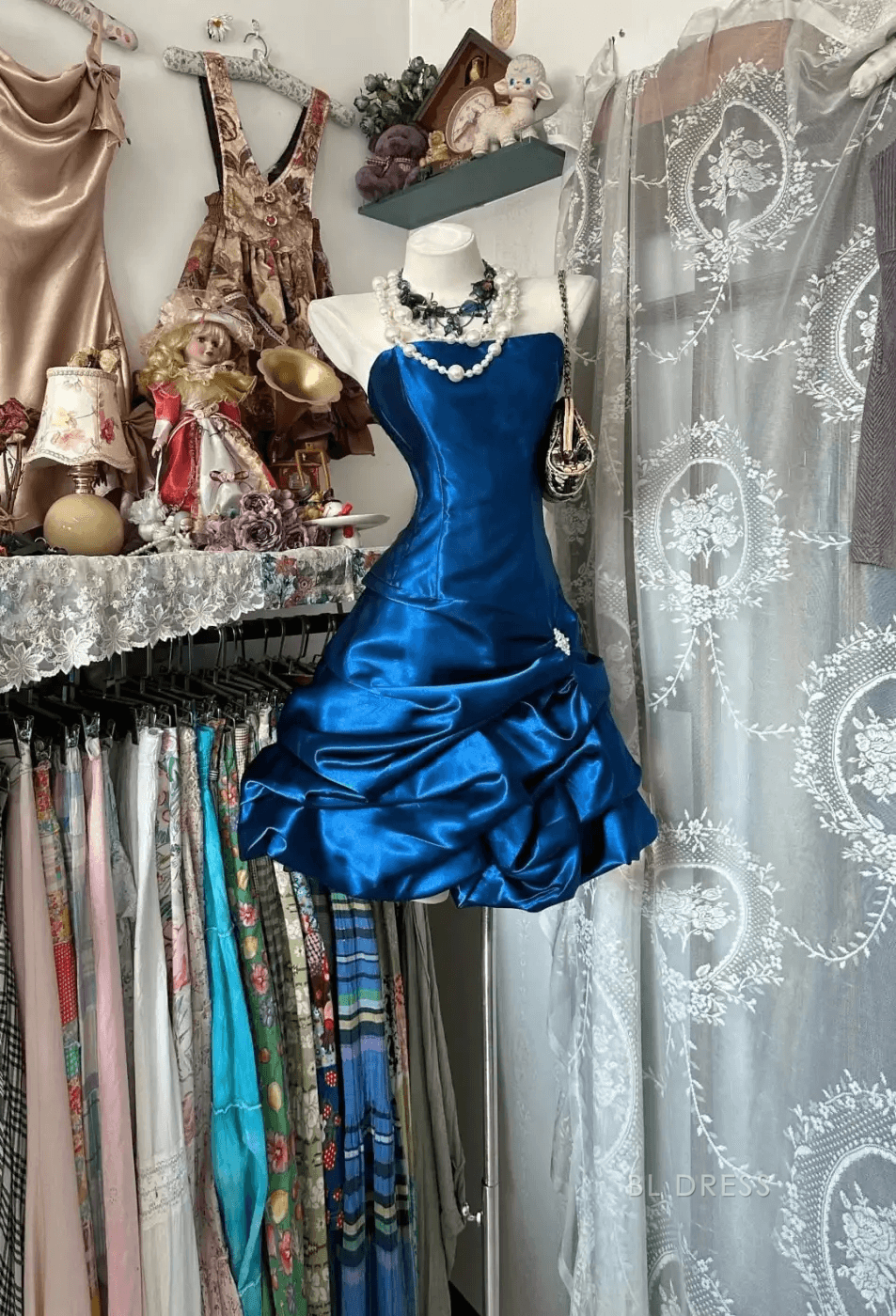 Dazzling A-Line Strapless Ruched Chic Royal Blue Short Homecoming Women's Gown