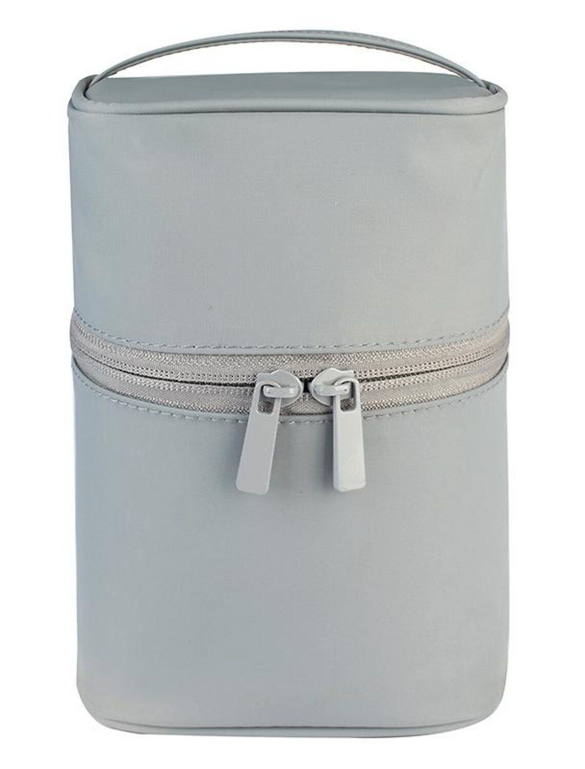 Three-dimensional hard case for toiletries and makeup.