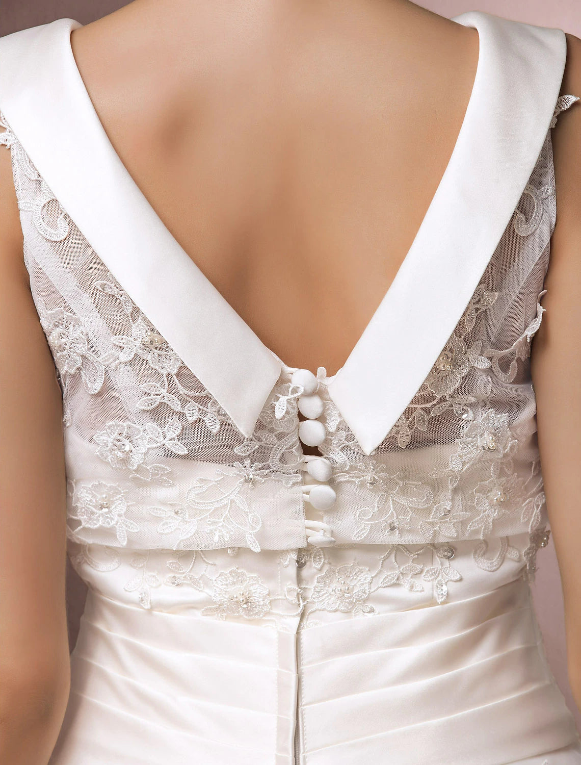 Full view of the elegant A-Line wedding dress.