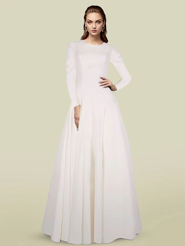 Full view of the elegant A-line mother of the bride dress.
