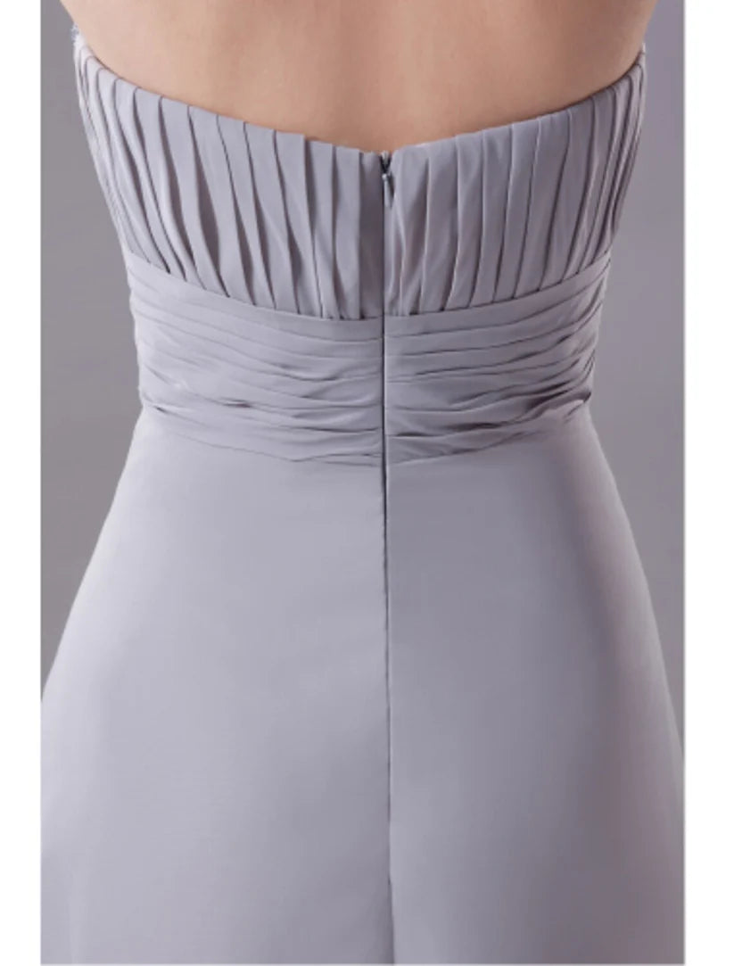Detail of the beading and draping on the bodice of the A-line Mother of the Bride gown.