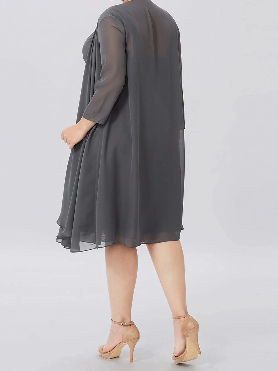 Sophisticated A-Line formal gown for wedding guests.