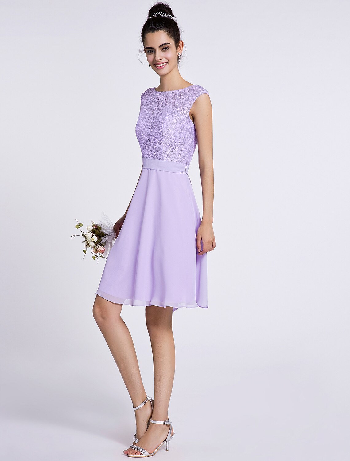 Full view of A-Line bridesmaid dress, ideal for wedding celebrations.