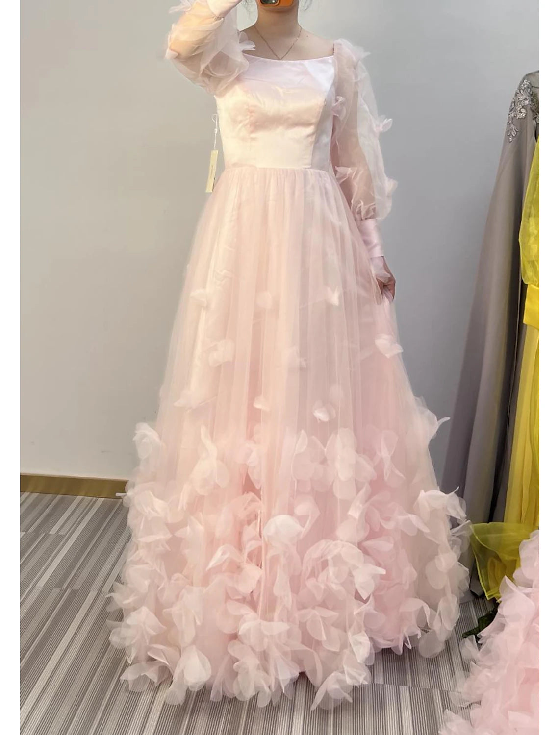 Full view of the A-Line prom dress, perfect for Sweet 16 or formal occasions.