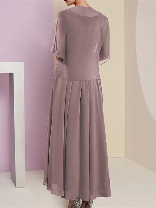 Back view of A-Line knee-length formal dress.