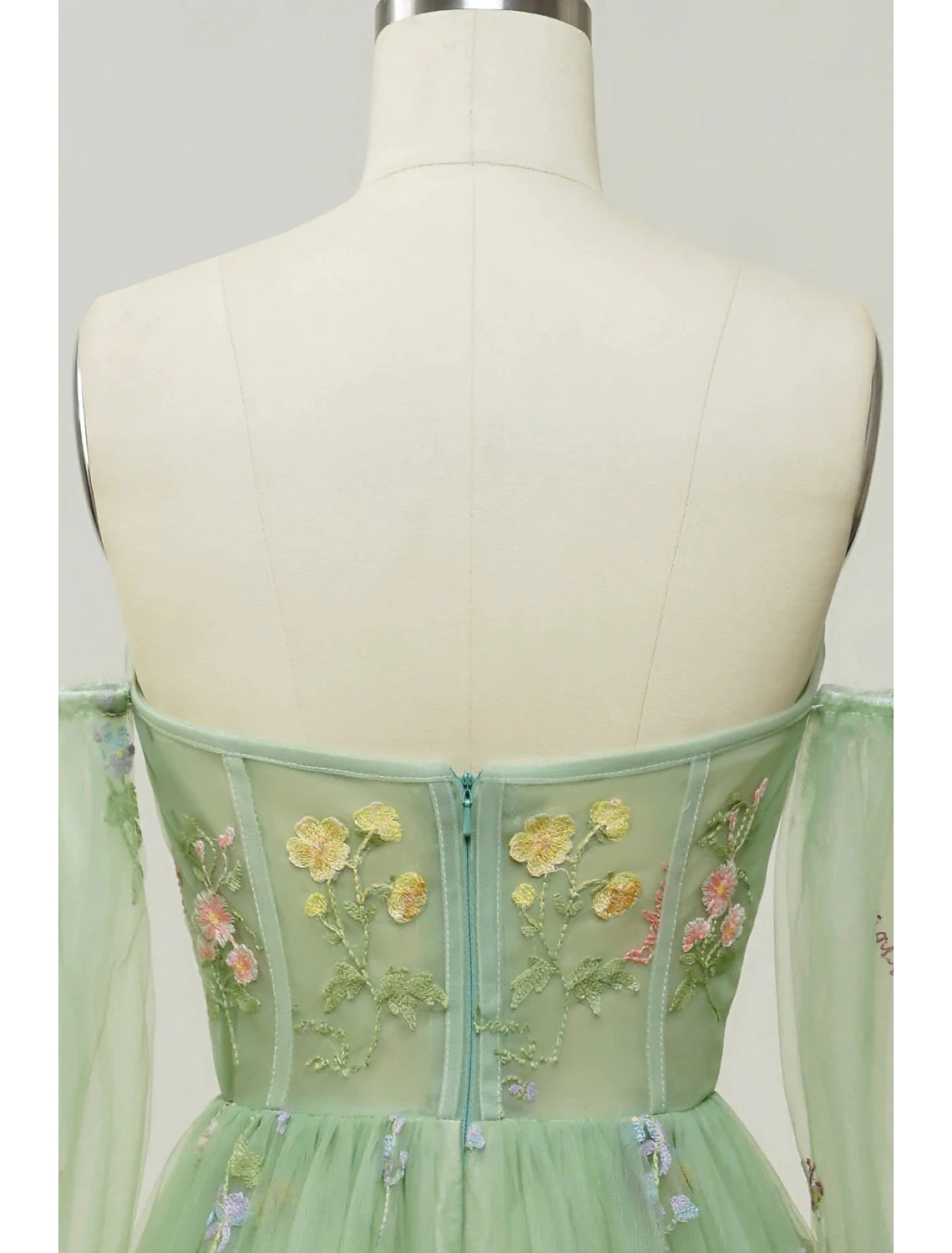 Full length view of the A-Line dress, highlighting its floor-length silhouette.