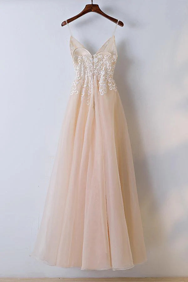 Back view of the A-line sweetheart off-shoulder maxi dress.