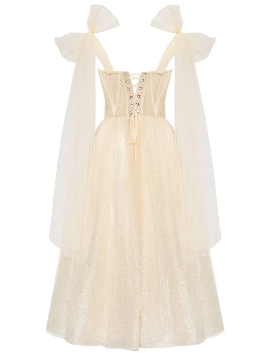 Elegant A-line prom dress with sweetheart neckline and sequin tulle.