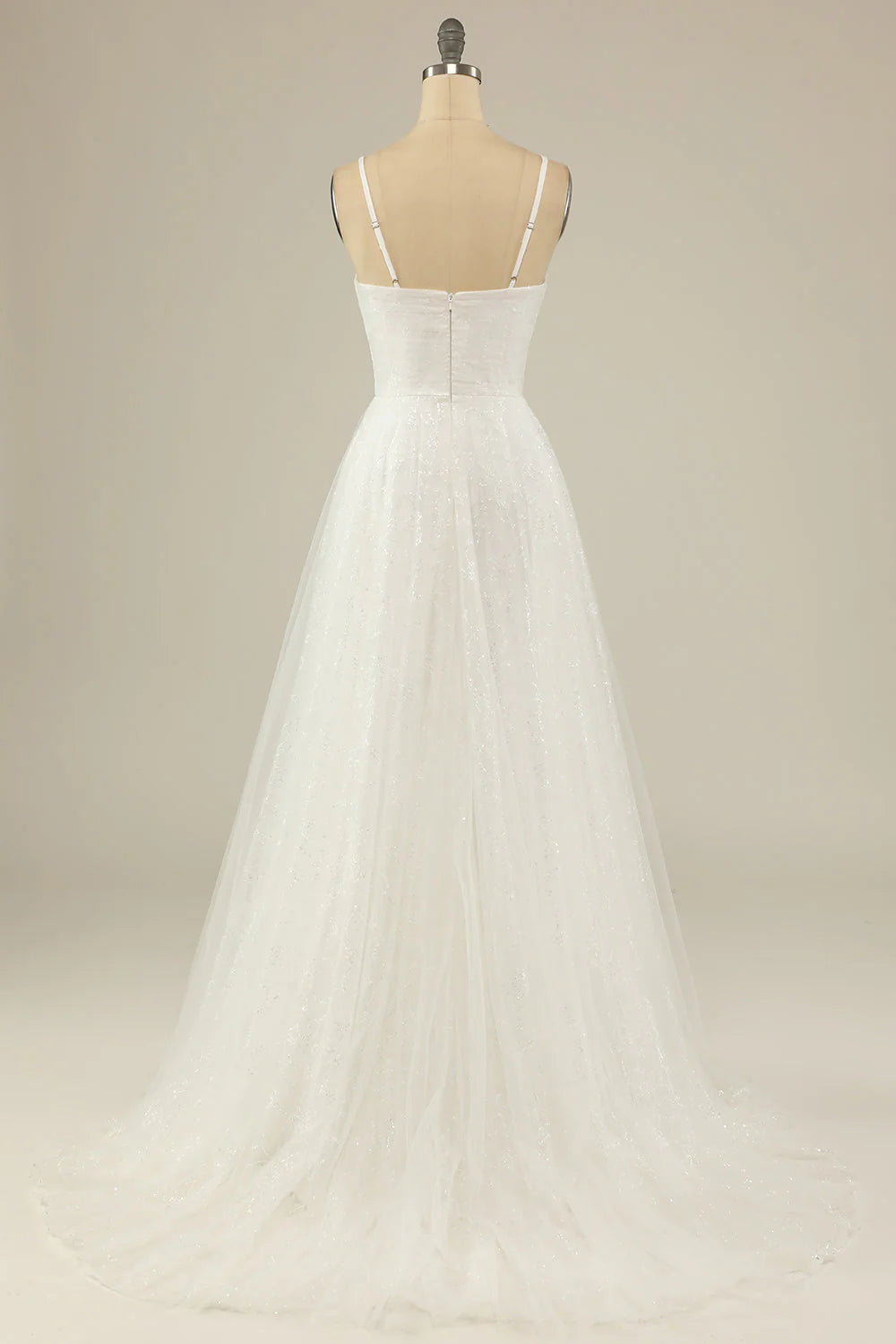 Flowy A-Line tulle dress, showcasing the full skirt.