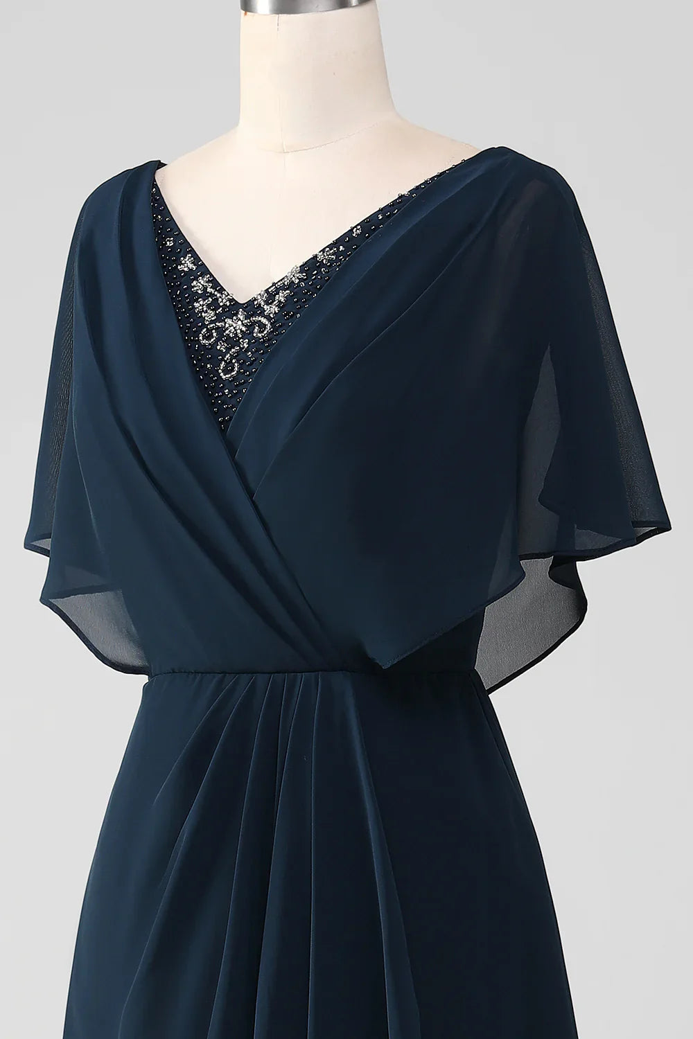 Back view of the A-Line V-neck Mother of the Bride dress.