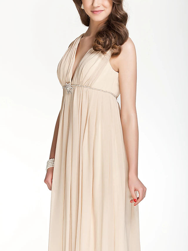 Bridesmaid dress with delicate beading.
