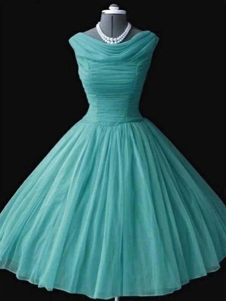 A-line V-neck homecoming dress in flowing chiffon fabric.