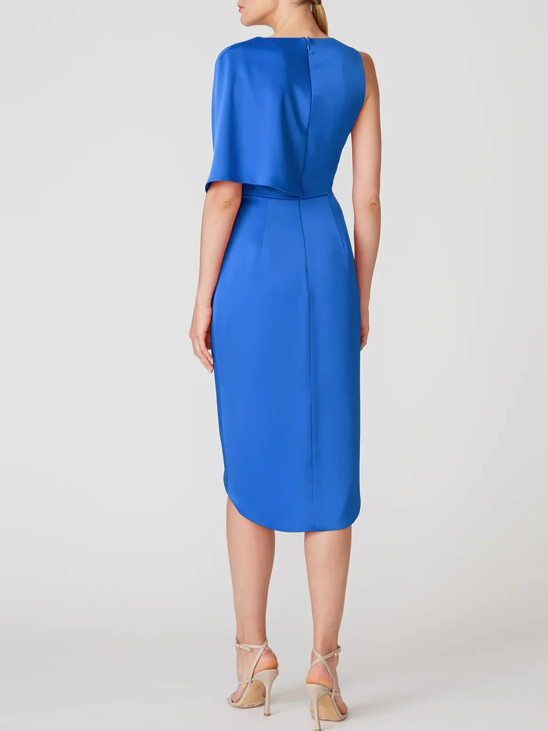 Rear view of an A-Line V-Neck Mother of the Bride dress.