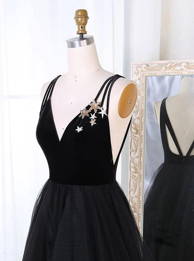 Side view of the pleated tiered tulle prom dress.