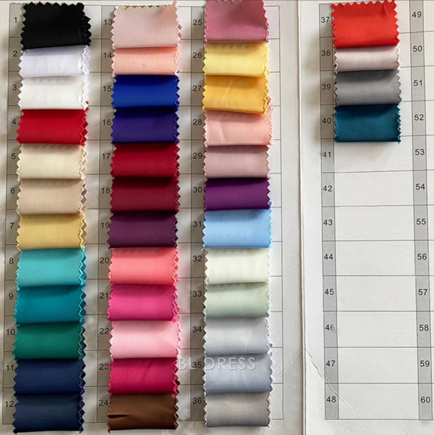 Satin fabric detail of the A-line V-neck formal dress.