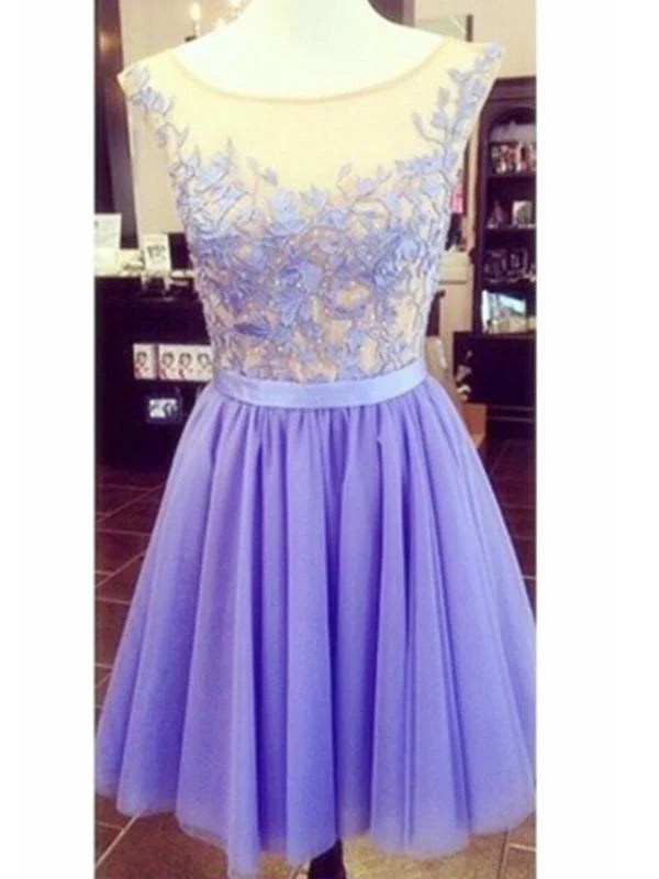 A-line short lace dress with V-neck, suitable for prom or homecoming.