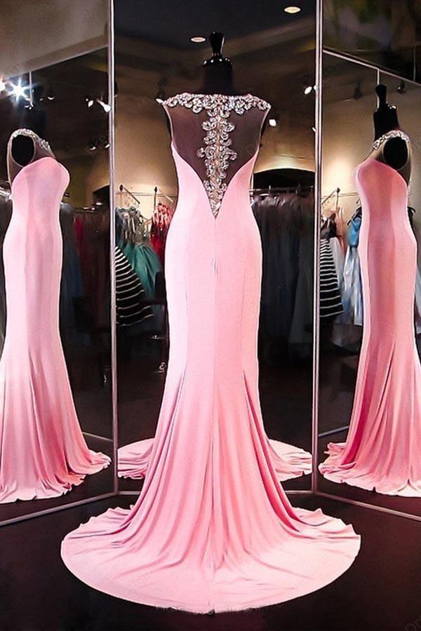 Full length view of the satin A-line mermaid gown, perfect for formal occasions.