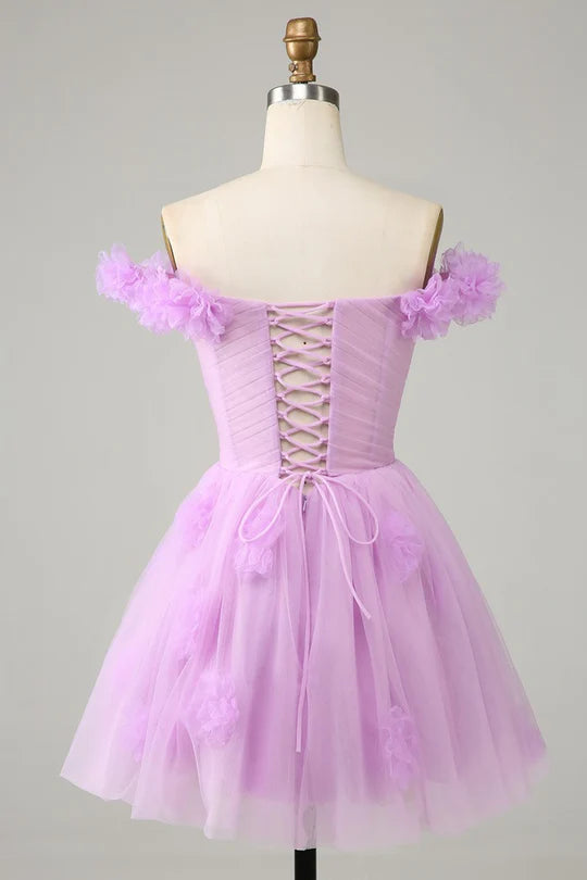 Back view of the A-line mini dress showing lace-up detail.