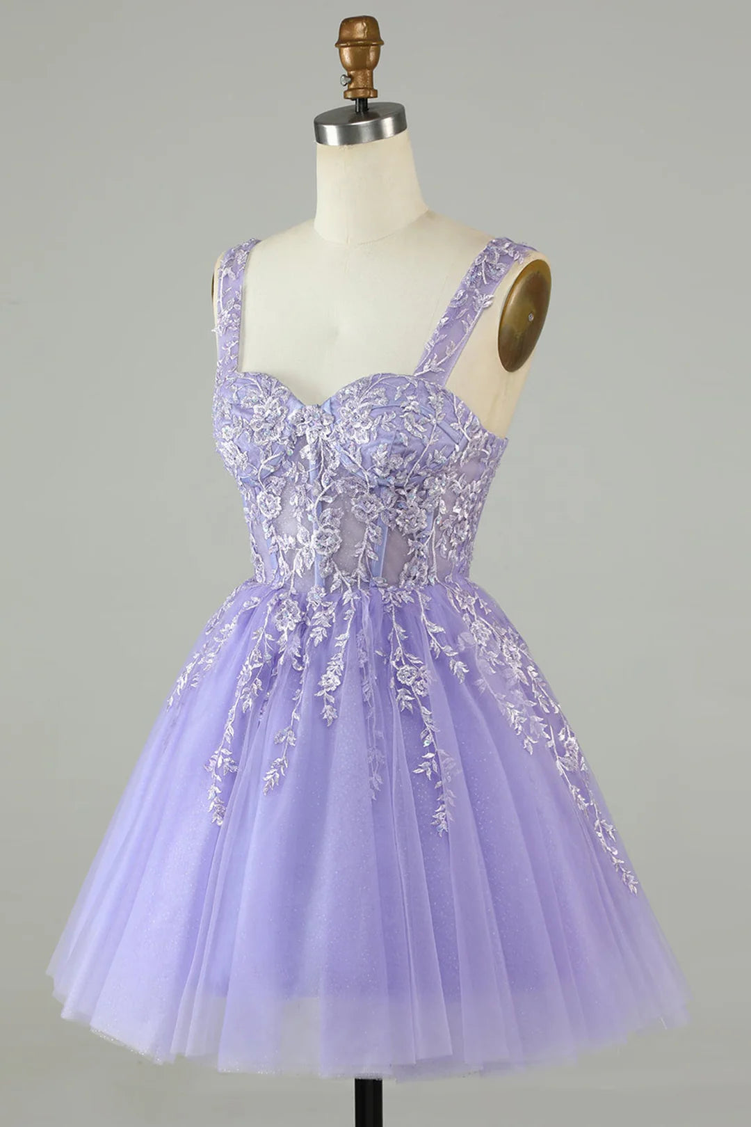 Back view of the A-line sweetheart homecoming dress.