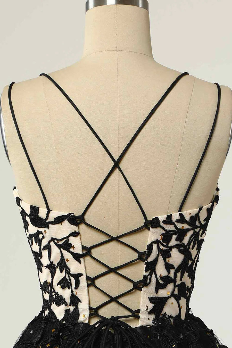 Another angle of the A-line mini homecoming dress, emphasizing the mini length and overall design.