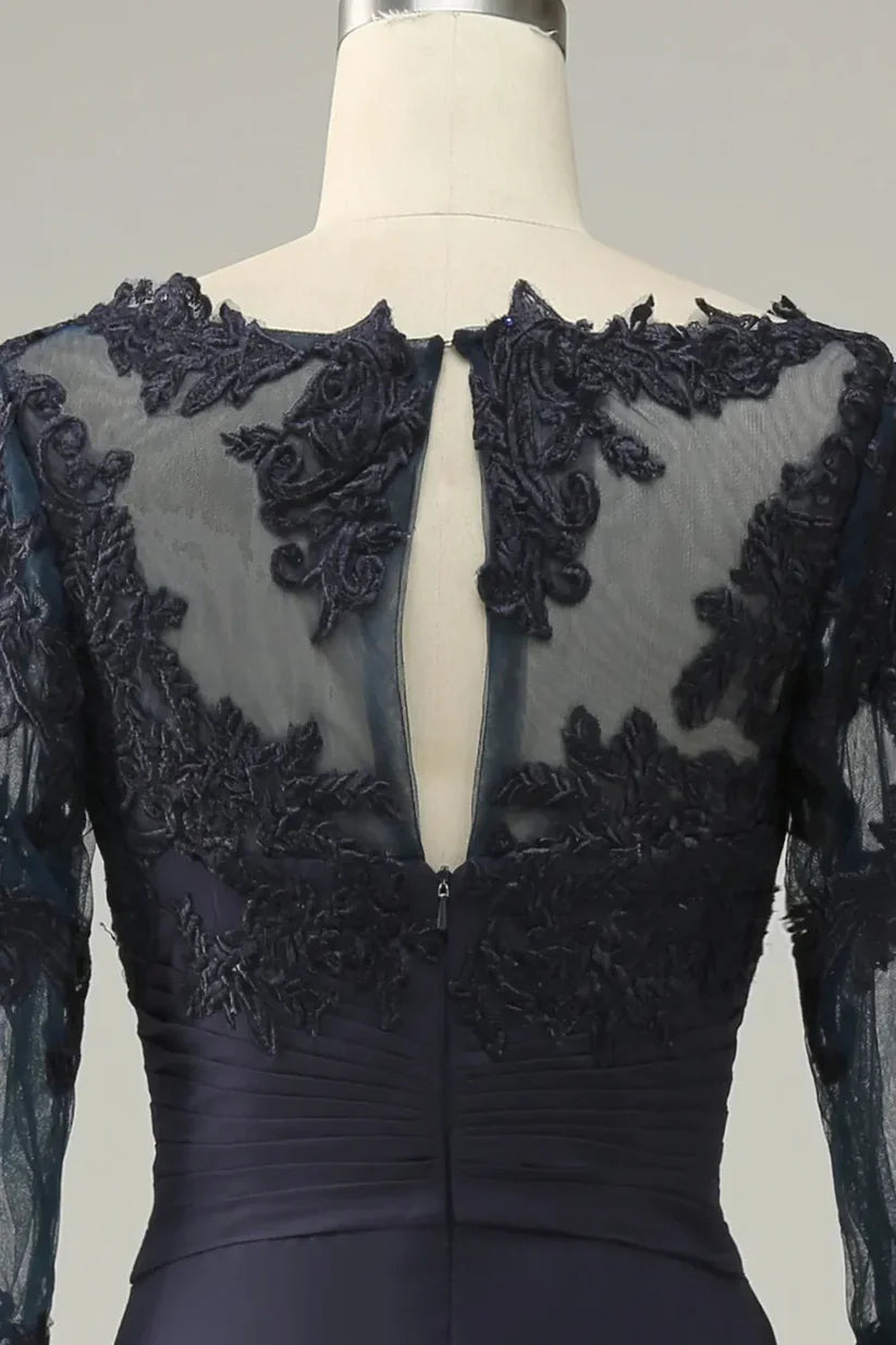 Full length view of the A-line dress, perfect for wedding occasions.