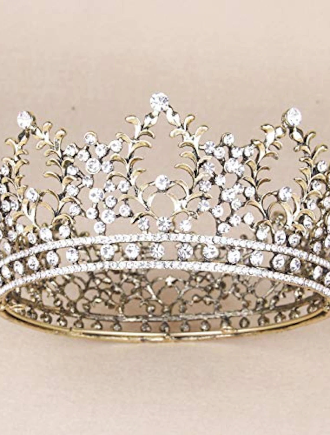 Baroque vintage crystal rhinestone crown headband.