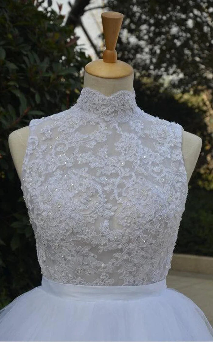 Full view of the back of the elegant dress showcasing the keyhole design.