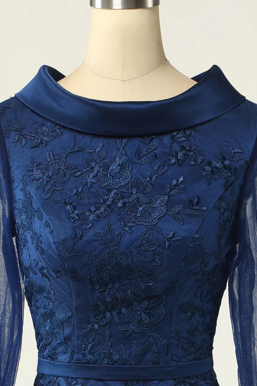Side profile of a V-neck bodycon wedding guest dress.